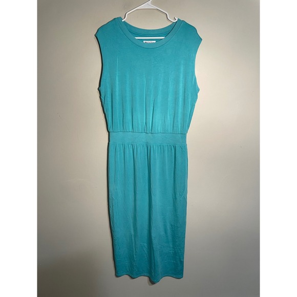 Athleta Dresses & Skirts - Athleta Santorini Cinch Midi Dress in  Blue Size Medium Athleisure Casual Errand